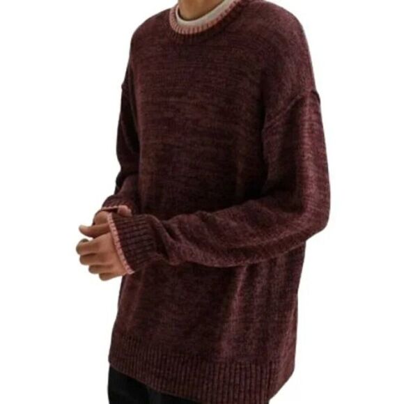 Urban Outfitters BDG Oversized Clark Cotton Pullover Sweater Red Size Large NWT - Picture 2 of 4